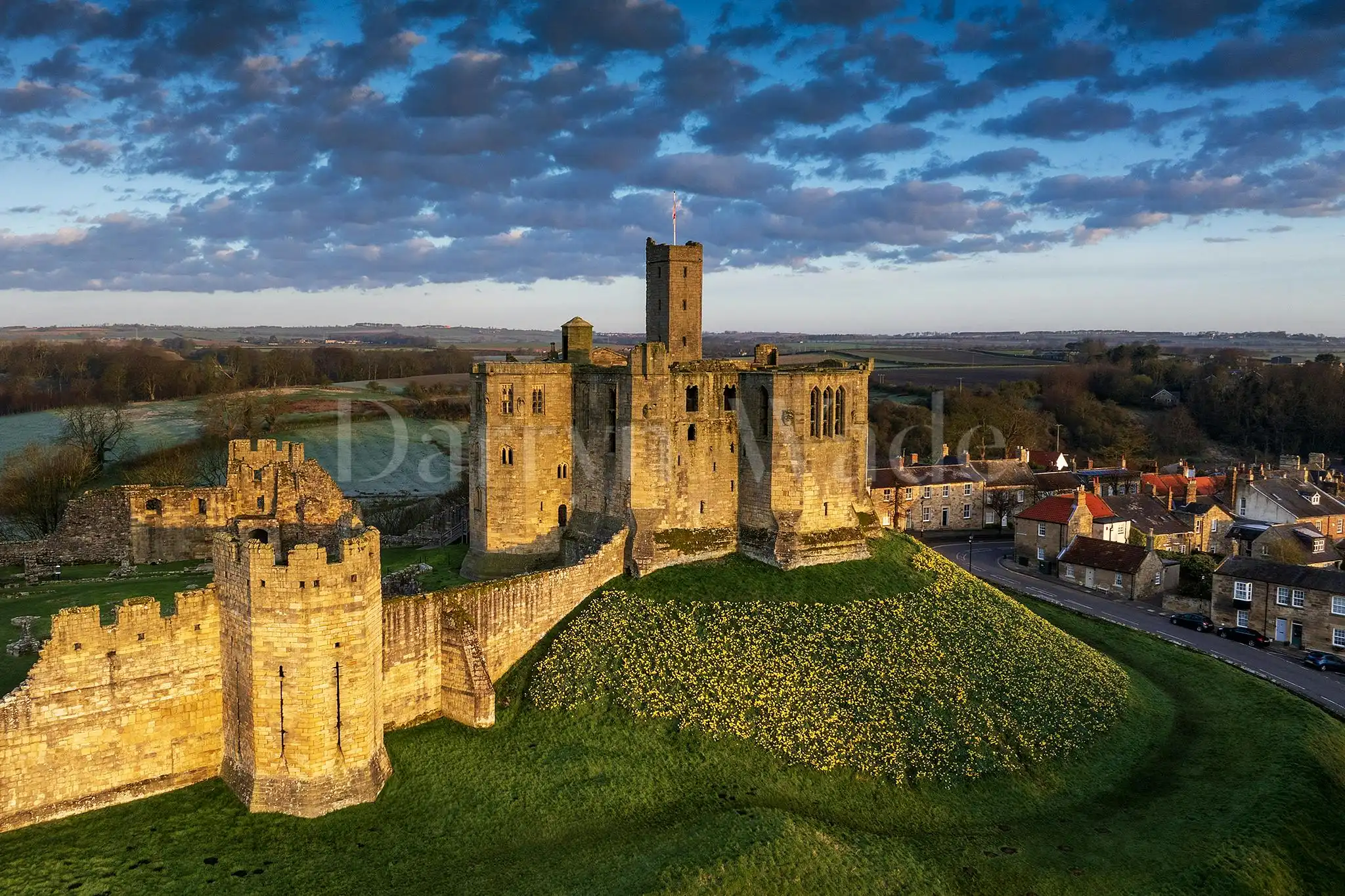 First light, Warkworth Castle