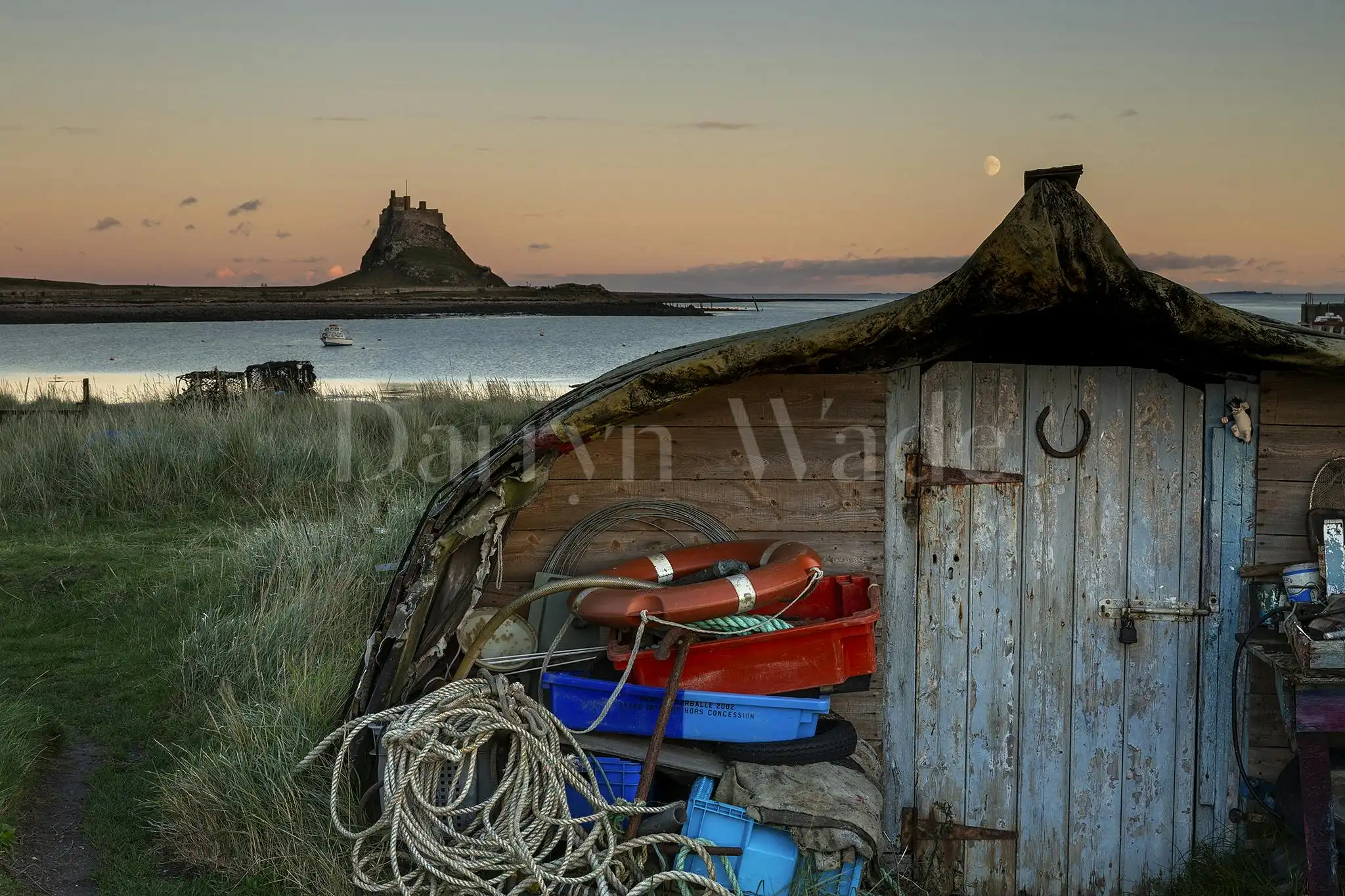 Moonrise at Sunset, Holy Island