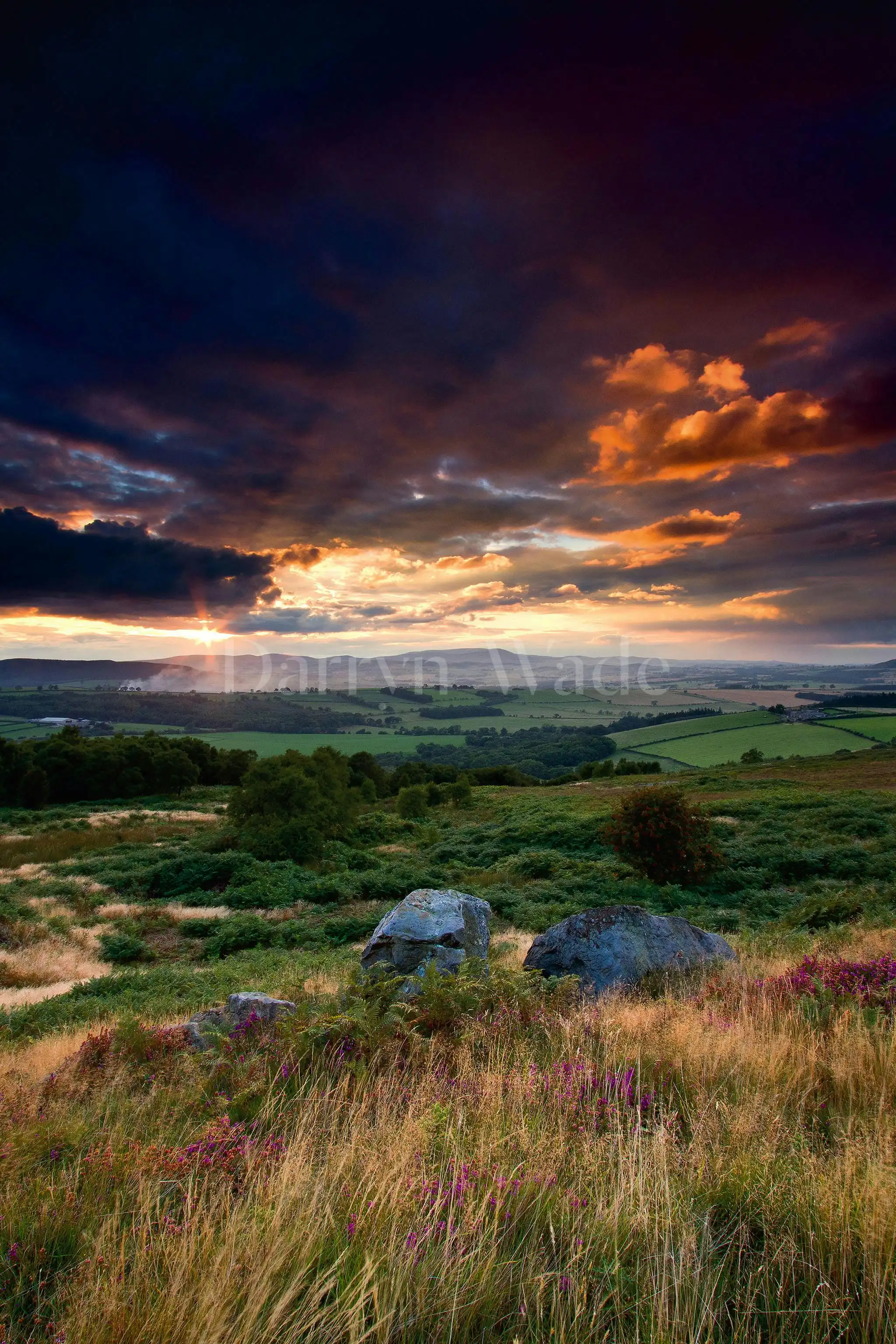 Sunset over the Cheviot Hills