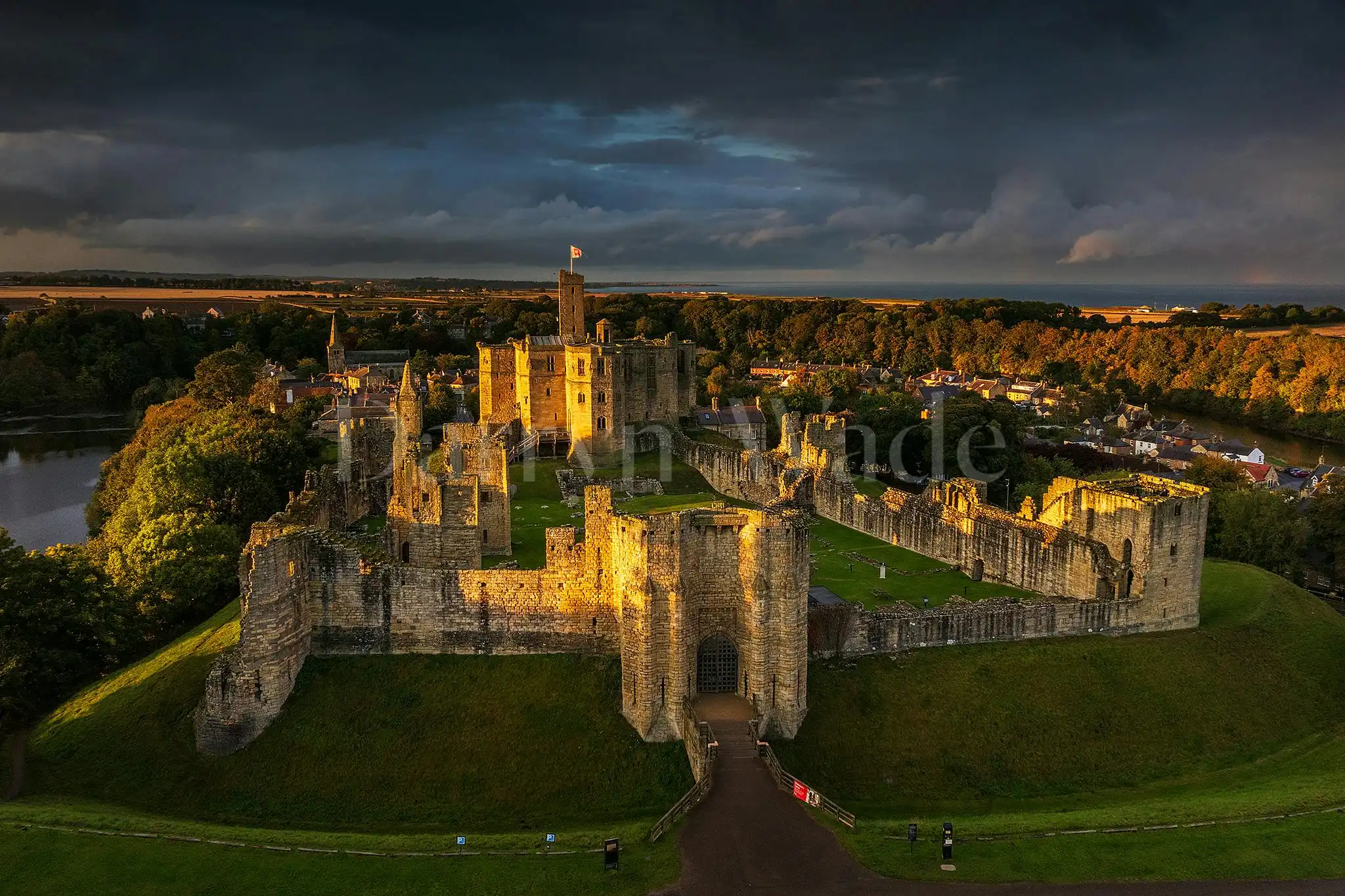 Evening drama over Warkworth