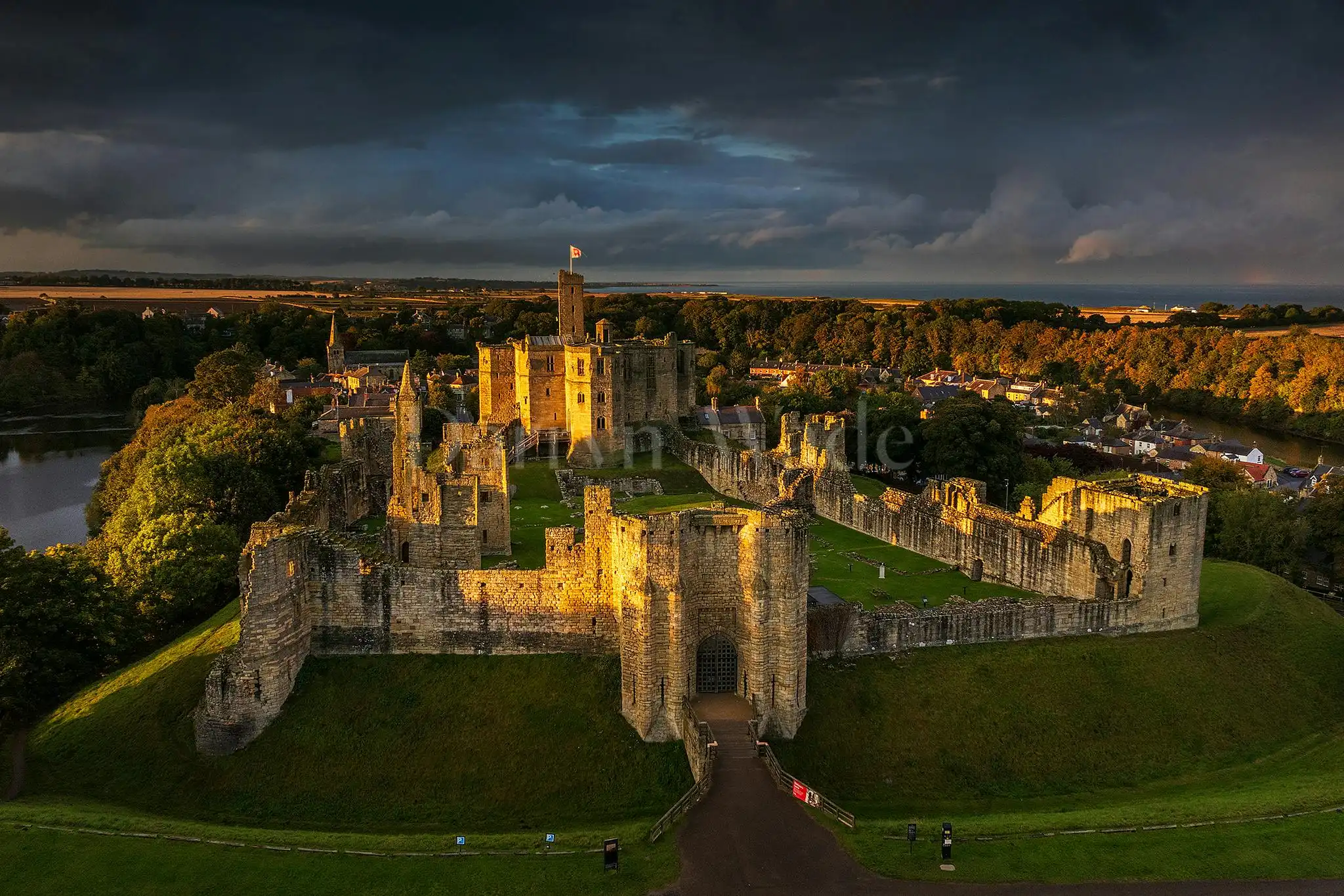 Evening drama over Warkworth