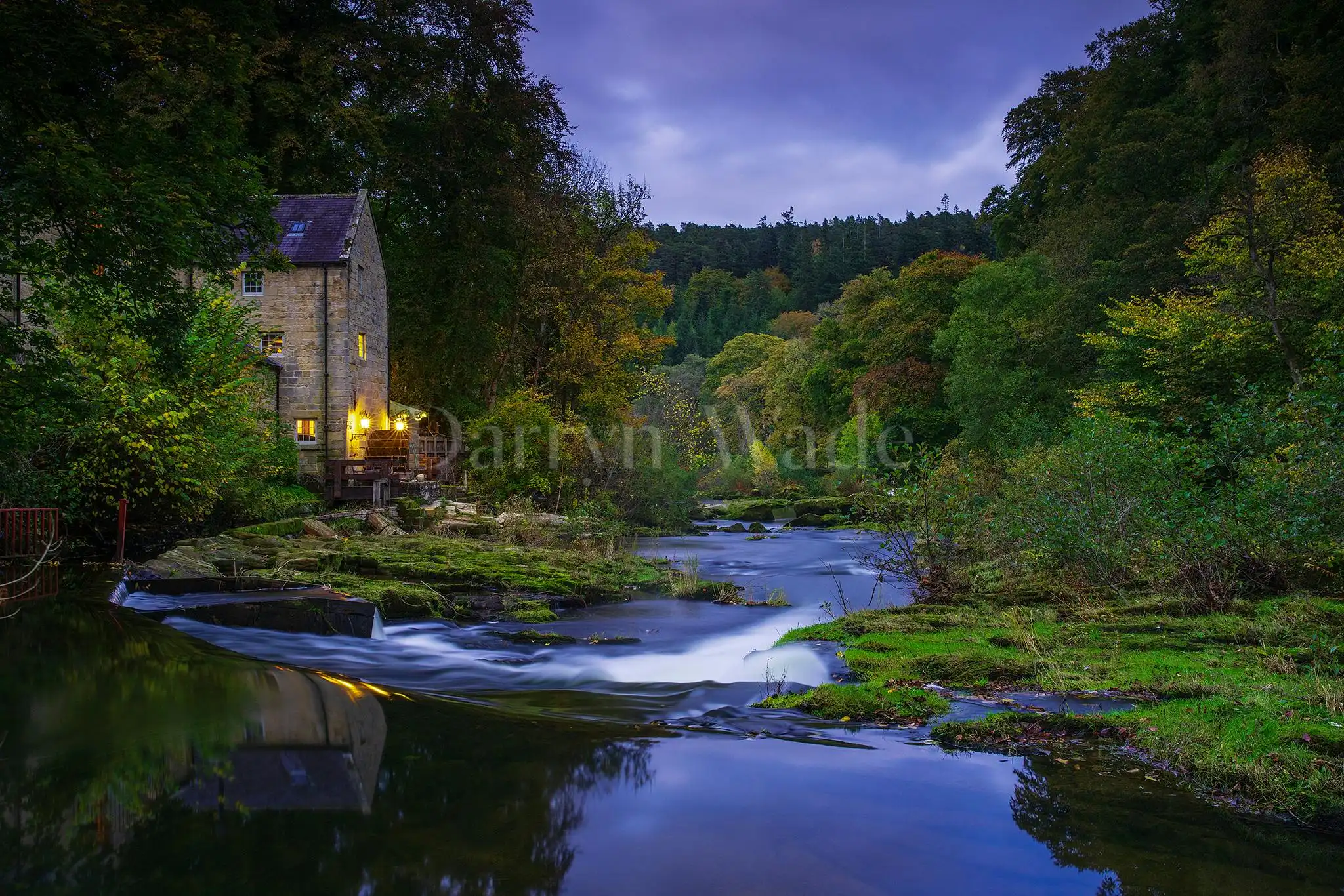 Evening on the Coquet, Thrum Mill